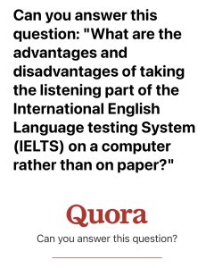 Quora IELTS en paper vs en computadora